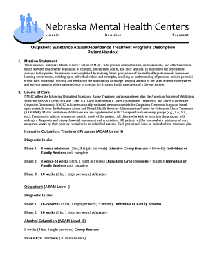 Outpatient Substance Abuse/Dependence Treatment Programs Description