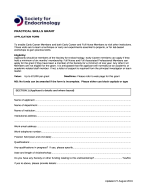 Practical Skills GrantSociety for Endocrinology