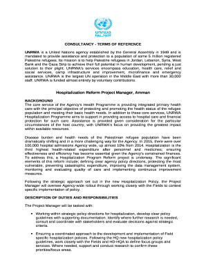 CONSULTANCY - TERMS OF REFERENCE