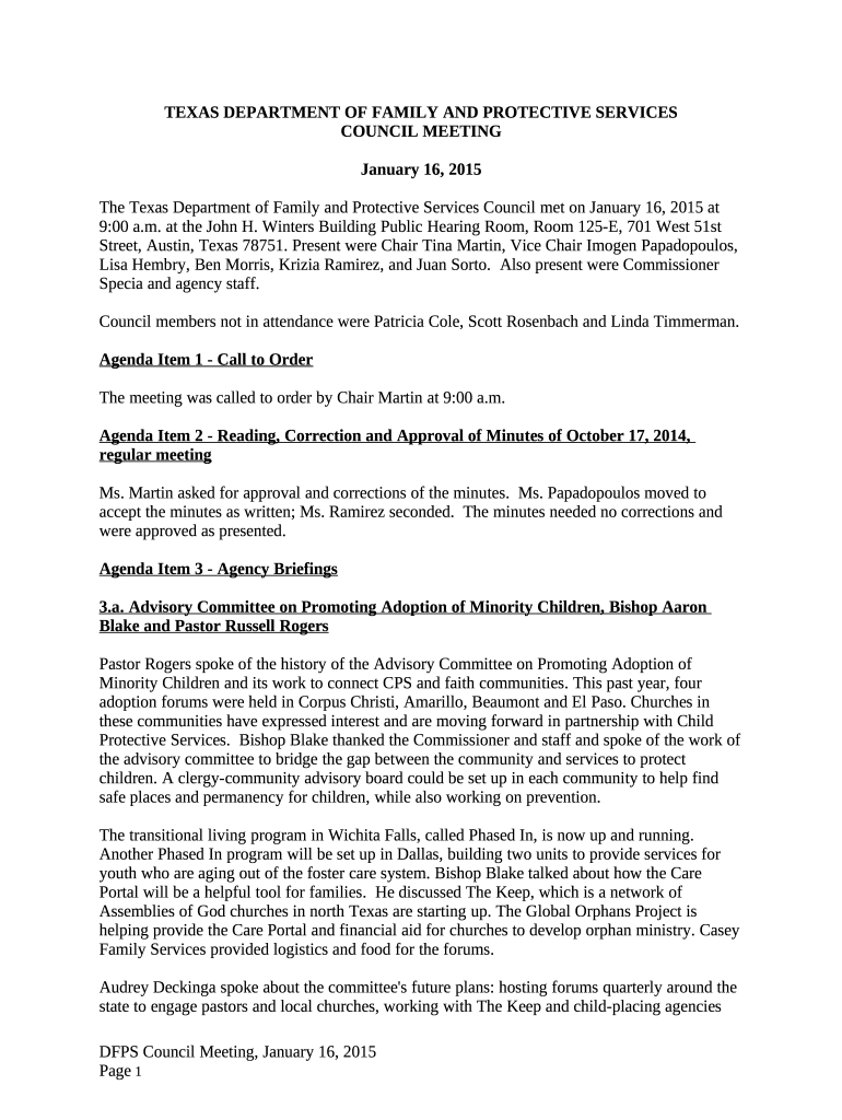 Texas Department of Family and Protective Services Home Doc