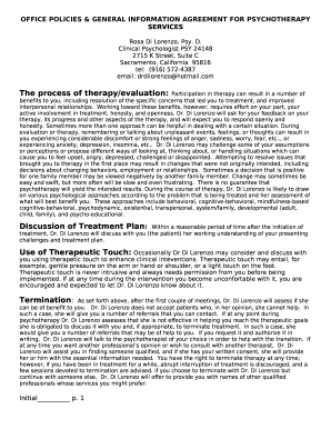 OFFICE POLICIES &amp;amp; GENERAL INFORMATION - Rosa Di Lorenzo ...