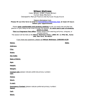 PRE-NATAL YOGA CLASS INFORMATION SHEET