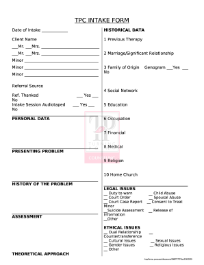 TPC INTAKE FORM