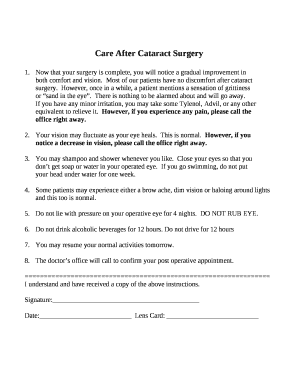 Care After Cataract Surgery