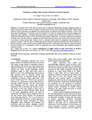 Ethnobotany of Higher Plants in Spiti Cold Desert of ...