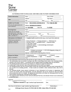 Release/Disclosure of Protected Health Information