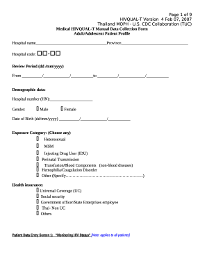 Changes in HIVQUAL-T software for Version 2