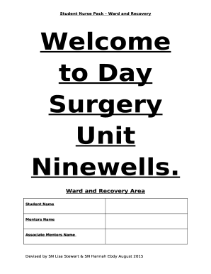 Welcome to Day Surgery Unit Ninewells