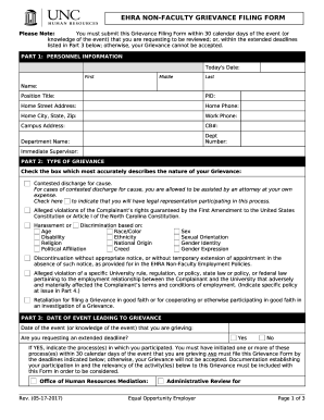 SPA Employee Grievance Filing Form - UNC Human Resources