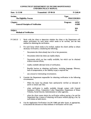 UPM5 - Treatment of Income Income Eligibility - CT.gov