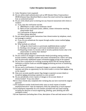 1) Cyber Deception Limit requested: