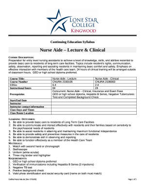 Continuing Education Syllabus