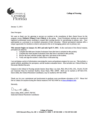 Pediatric Nurse Practitioner Program Preceptor General ...