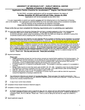 For fall 2016, complete applications will be accepted between the dates of