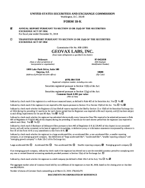 UNITED STATES SECURITIES AND EXCHANGE ... - geovax.com