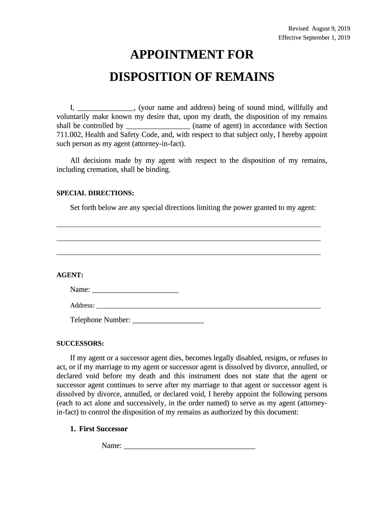 Texas Health and Safety Code711.002. Disposition of Doc Template