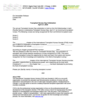 Sample Press Release - ITNS