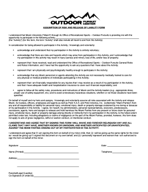 RISK AND WAIVER FORM