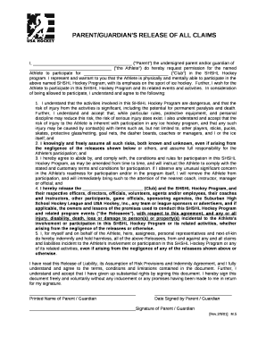 PARENT/GUARDIAN'S RELEASE OF ALL CLAIMS