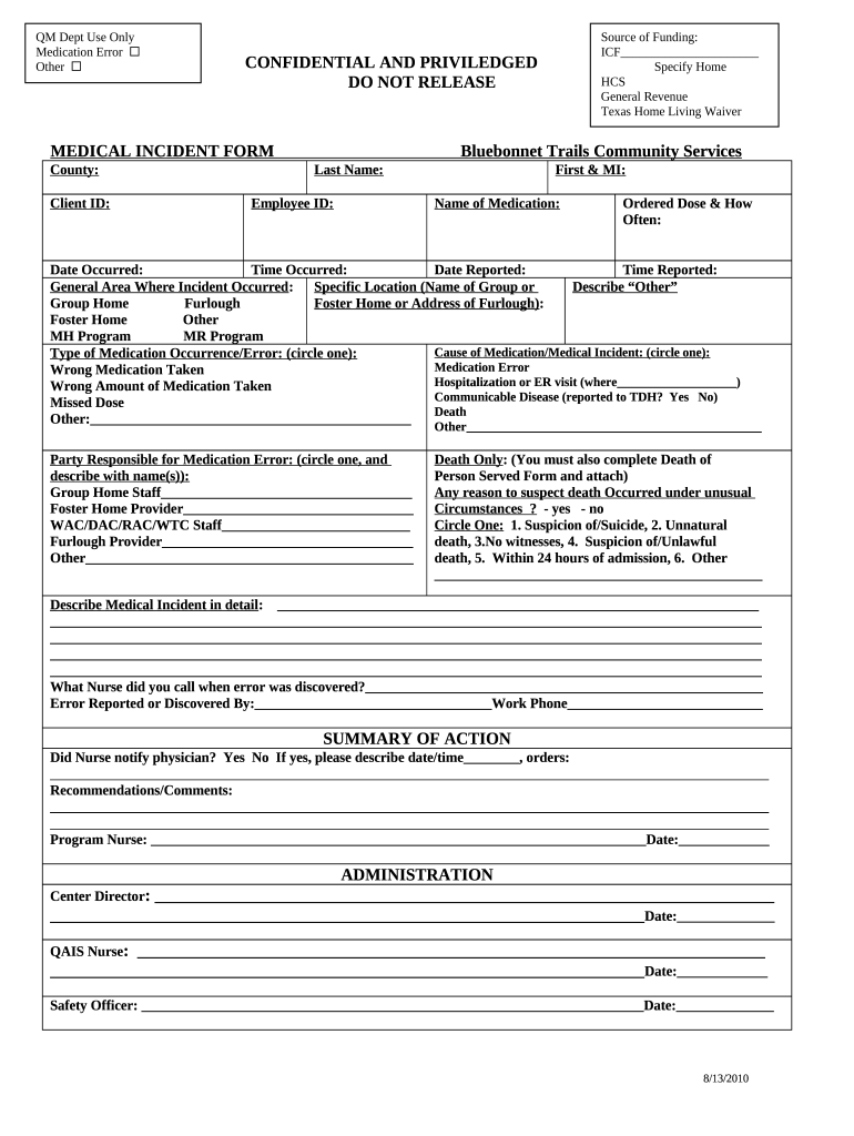 medical-incident-doc-template-pdffiller