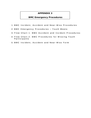 BMC Incident, Accident and Near-Miss Procedures