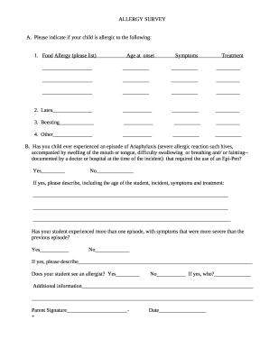 ALLERGY SURVEY