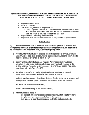 REQUEST FOR QUALIFICATIONS FOR RESPITE SERVICES ...