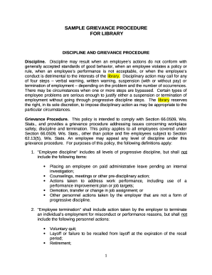 SAMPLE GRIEVANCE PROCEDURE