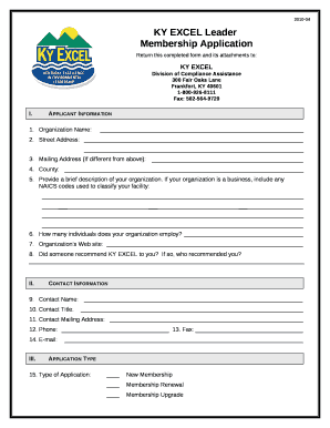 KY EXCEL Leader Application