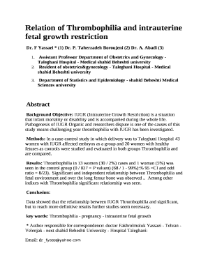 Relation of Thrombophilia and intrauterine fetal growth restriction