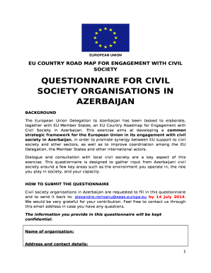Eu country road map for engagement with civil society ...