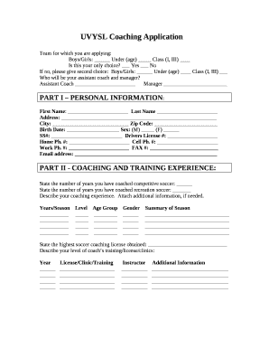 Fillable Online uvysl To View Puma Coaching bApplicationb ...