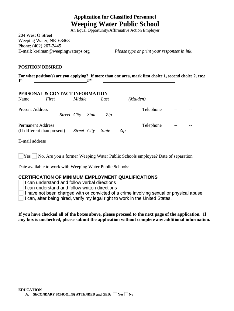 Weeping Water, NE68463 Doc Template pdfFiller