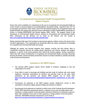 Master of Public Health (MPH) Track in Occupational and ...