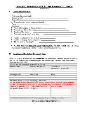 Imaging Department Study Protocol Doc Template | pdfFiller
