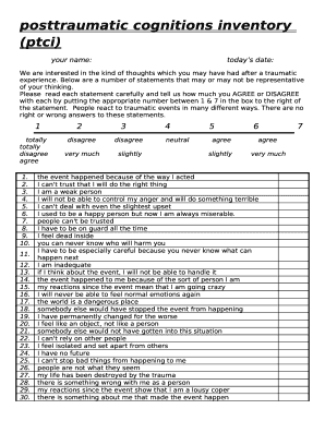 Posttraumatic cognitions inventory (ptci)