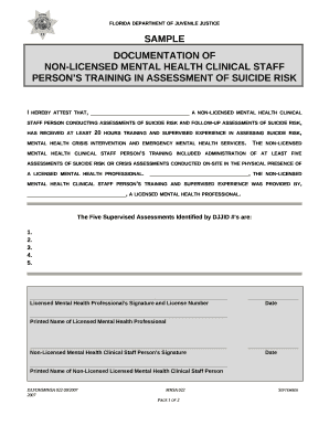DJJ Form MHSA022 Download Printable PDF or Fill Online ...