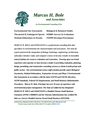 Marcus - Please fill in any holes that are marked in Bold Italics