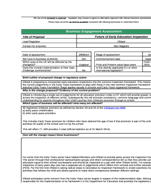 Business Engagement Assessment template