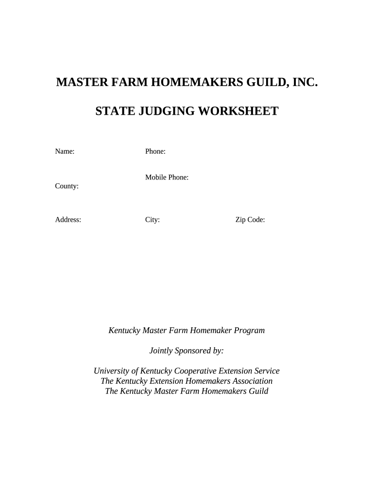 MASTER FARM HOMEMAKERS GUILD, INC Doc Template pdfFiller