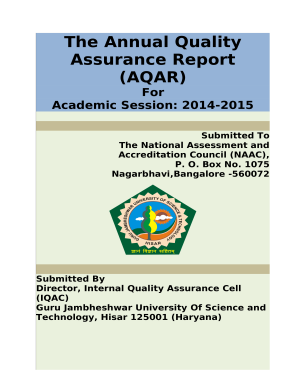 ANNUAL QUALITY ASSURANCE REPORT (A.Q.A.R.)