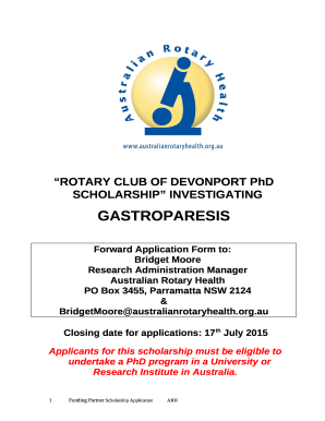 Rotary Club of Devonport PhD Scholarship
