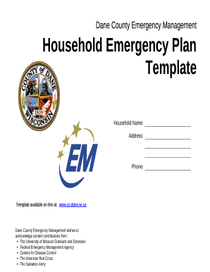 Household Emergency Plan Template