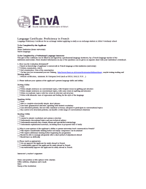 Language Certificate: Proficiency in French