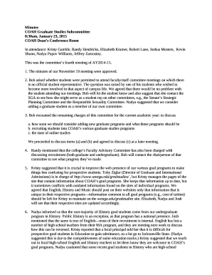 COAH Graduate Studies Subcommittee