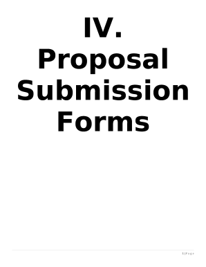 IV - AMANDATORY PROPOSAL SUBMISSION
