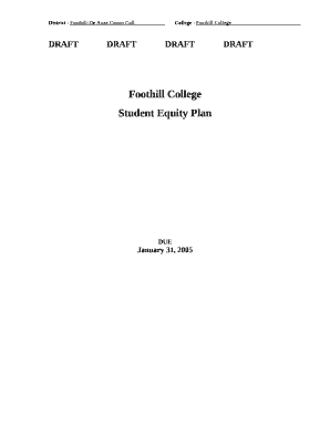 Instructions for Completion of the College Student Equity Plan