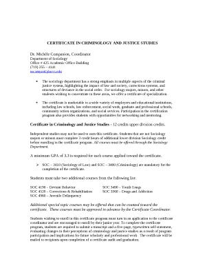 Certificate In Criminology and Justice Studies