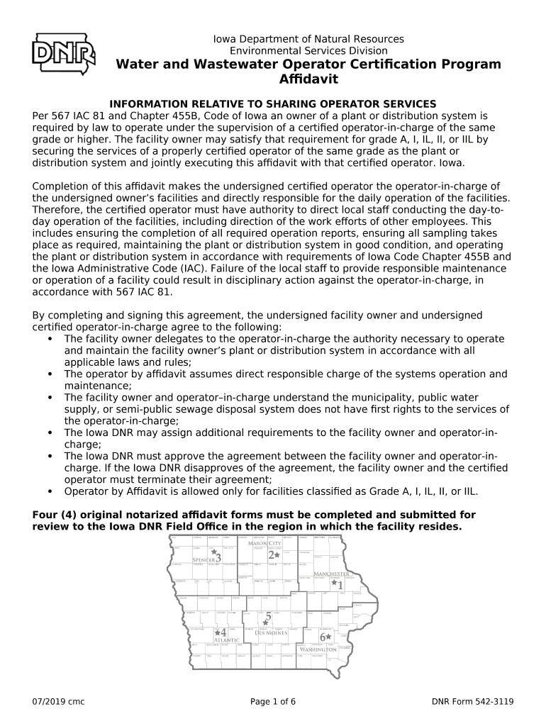 Water and Wastewater Operator Certification Program Affidavit Doc