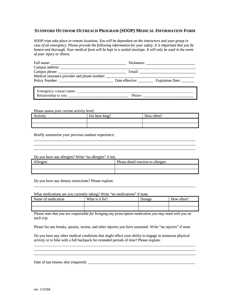stanford outdoor outreach program Doc Template pdfFiller
